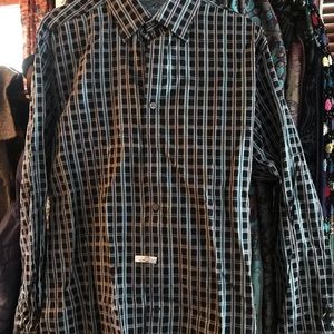Italian shirt in black plaid.